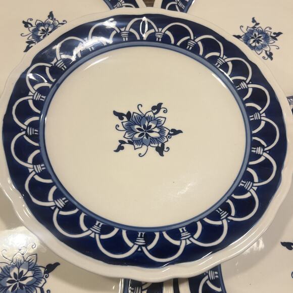 7 Euro Ceramica - Blue Garden Collection - 10 3/8” Dinner Plates EXCELLENT! - Picture 4 of 11